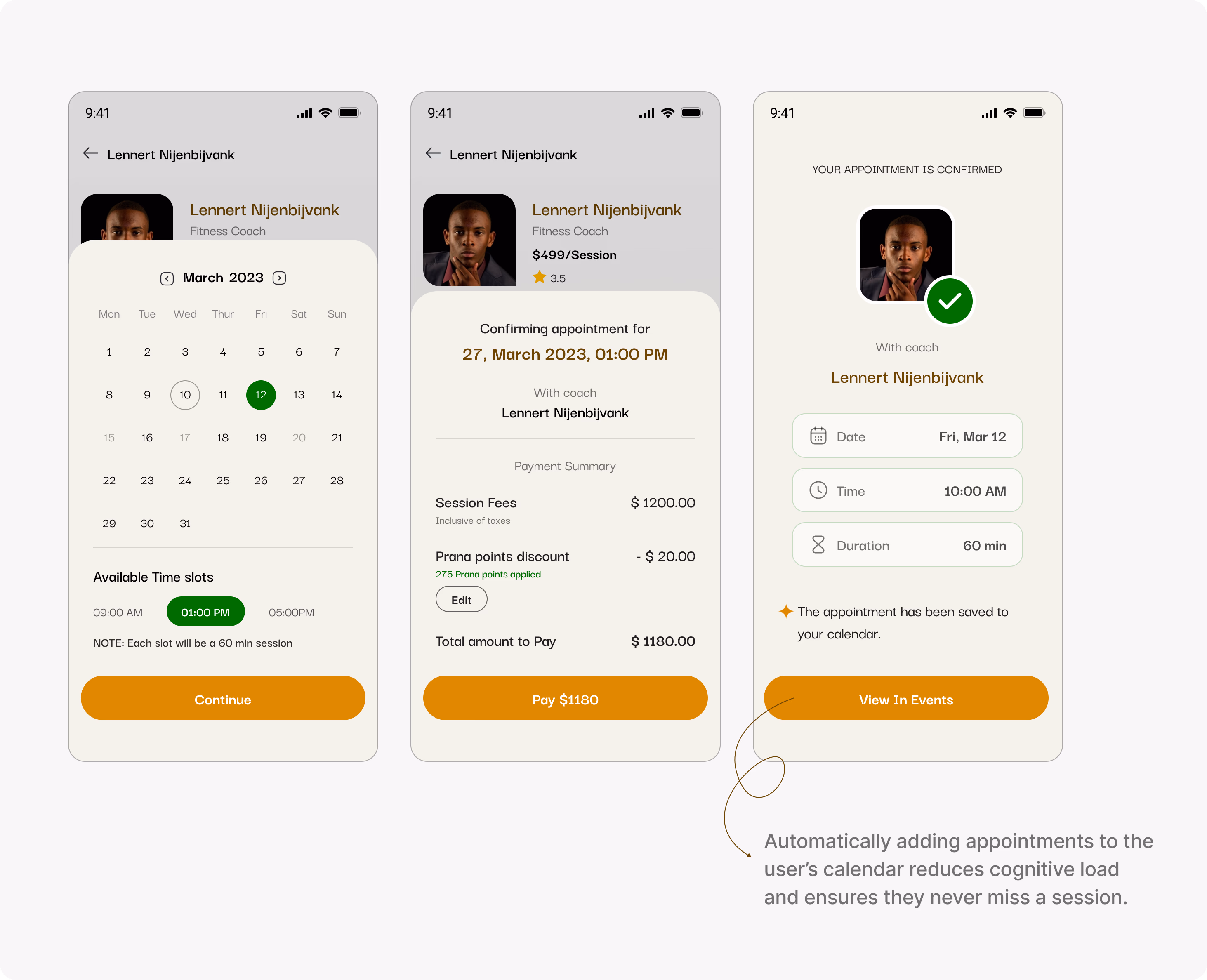 Prana AI two-step expert consultation booking and calendar integration